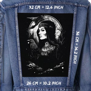 Norse Mythology Back Patch: Warrior Woman Art, Sew-On Canvas