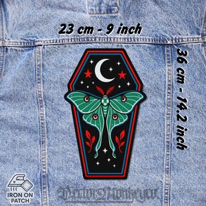 Écusson anti-mites de cercueil au dos thermocollant – Écusson de veste découpé sur toile