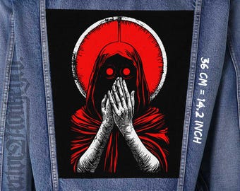 Occult Red Hood Canvas Back Patch for Jackets, Vests & Flannels | Sew-On 36x26x32 cm