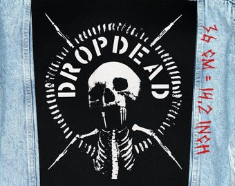 Dropdead Skull Back Patch – Punk Sew On Backpatch Jacket Vest Flannel