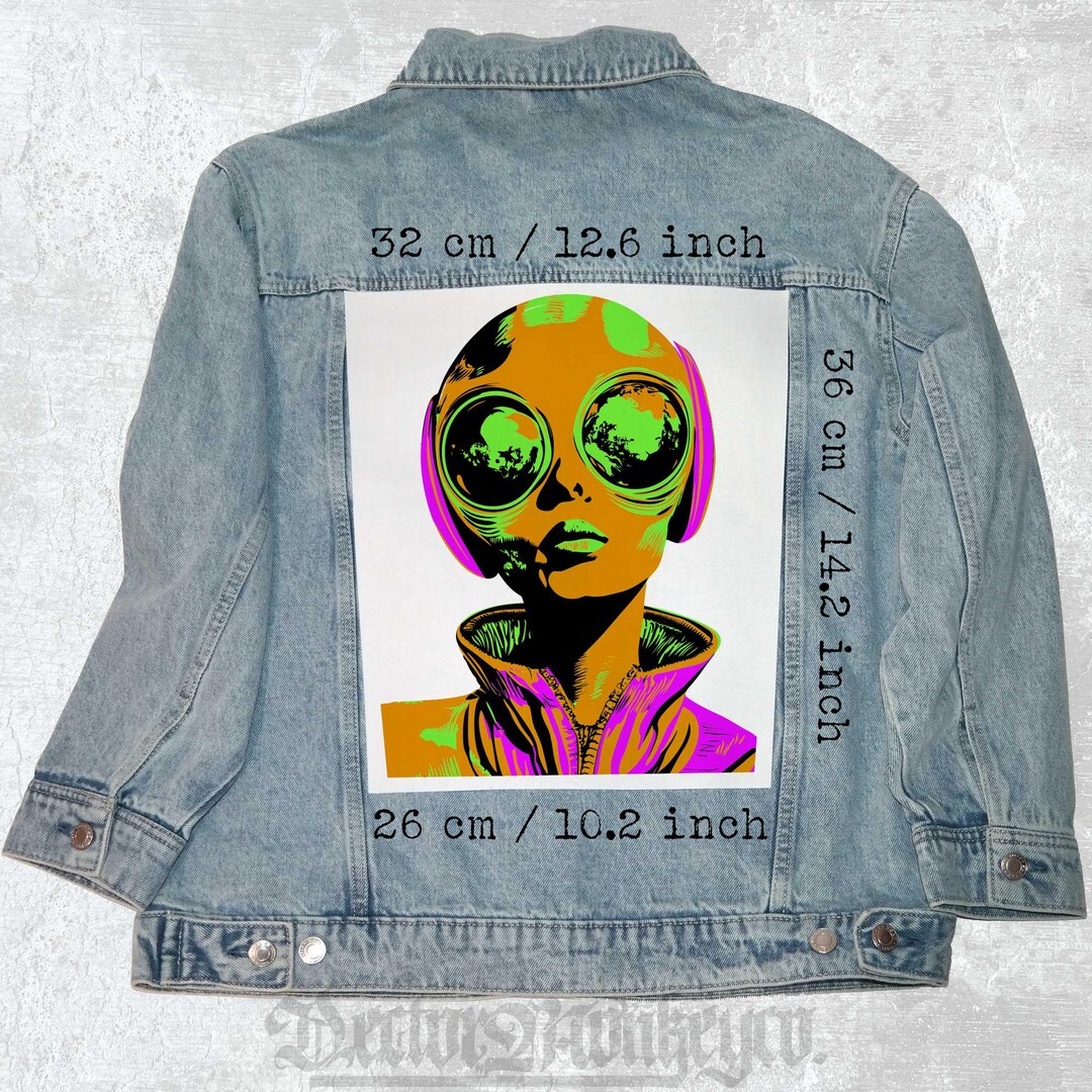 Psychedelic Alien Canvas Back Patch | Sew-on Jacket Patch | 36x26x32 Cm ...