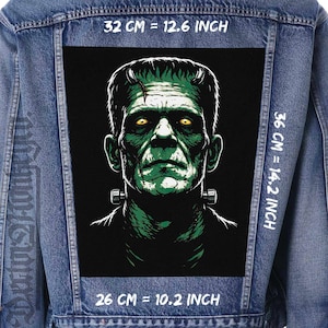 Naszywka Frankenstein z tyłu na kurtkę, kamizelka flanelowa, punk, horror