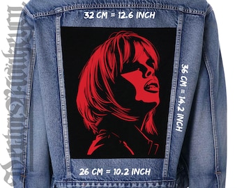 Red Lips - Back Patch, Versatile Style for Jackets, Vests and Flannels,Attractive Woman