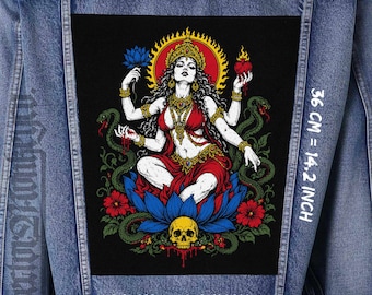 Hindu Goddess Back Patch for Jacket, Vest & Flannel, Sew-On Canvas Backpatch