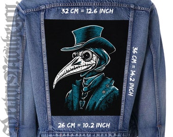 Médico de la peste, parche para la espalda, parche para la espalda, parche para chaqueta, chaleco, médico de la peste negra, sanador de la peste