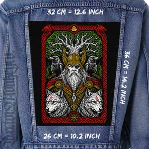 Odin Norse Mythology Canvas Back Patch Sew On Battle Jacket Vest Flannel