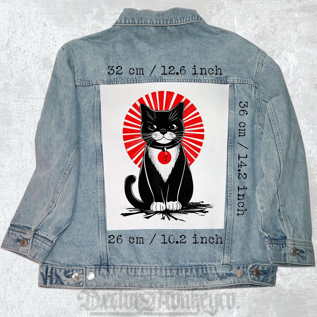 Samurai Back Patch Samurai Cat Canvas Back Patch for Jackets & Vests – Large Sew on Art - Etsy
