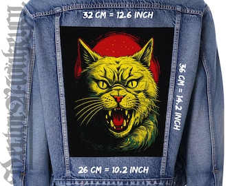 Horror Cat,Back patch,Backpatch,Patch forJacket,Vest,Monster,Macabre Beast,Demonic,Cursed