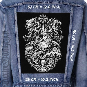 Naszywka z tyłu wikinga, naszywka flanelowa na kurtkę, naszywka z norweskiego Odyna