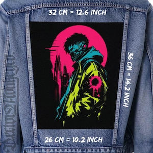 Cyberpunk Sew On Back Patch 14.2x12.6 in Canvas Jacket Vest Patch