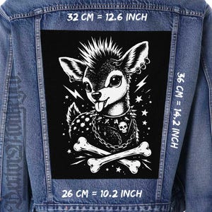 Punk Deer Back Patch Sew On Jacket Vest Flannel Canvas Patch