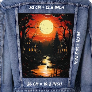 Ghost Town 1,Back patch,Backpatch,black canvas,Jacket patch,Abandoned,Deserted,Haunted,Eerie