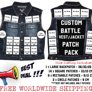 Custom Battle Vest-Jacket patch pack,Metal,Punk,Hardcore,Anarchy,DIY,Crust,Grindcore,Death Metal