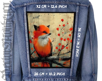 Foxy Bird - Back Patch-Photo Backpatch for Jackets,Vest and Flannels,Enchanted Forest