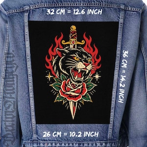 Panther Dolk Back Patch – Sy-på Canvas Jacka Väst Patch