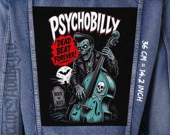 Psychobilly Back Patch Aufnäher Jacke Weste Flanell Rockabilly Patch