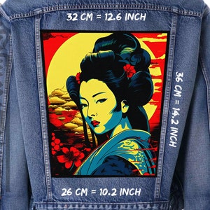 Geiko,Back patch,Backpatch,Patch forJacket,Vest,Geisha,Maiko,Ochaya,Japanese,Art,Dance,Beauty