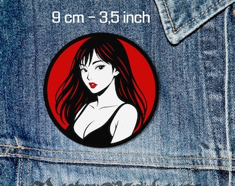 Écusson à coudre Anime Girl : écusson d'art manga pour veste - 3,5 pouces