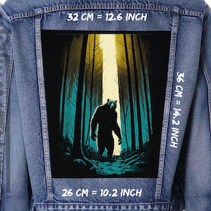 Toppa posteriore con simbolo della bestia orso: toppa per giacca e gilet in tela della foresta