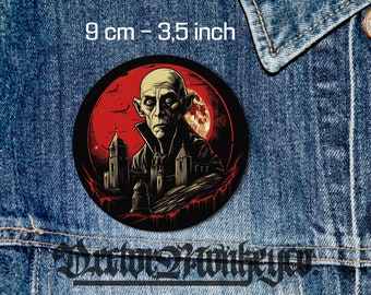 Nosferatu Patch: Sew-On Vampire Horror Art (3.5" Circle)