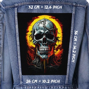 The Future is Mine,Back patch,Backpatch,black canvas,Jacket patch,Skull,Robots,Futurist art