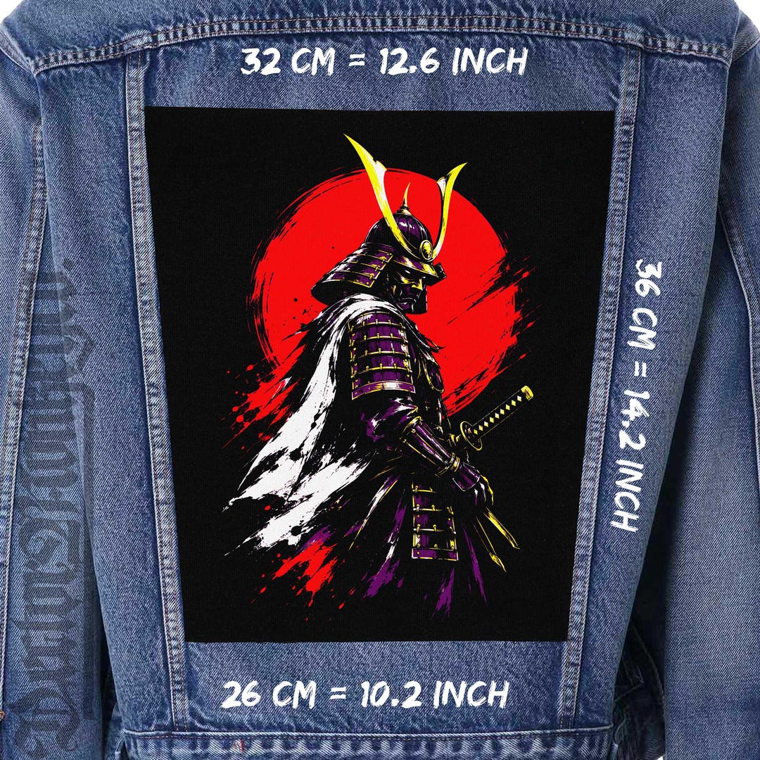 Samurai Back Patch Samurai Back Patch Sew on for Jacket Vest Flannel Japan Warrior - Etsy