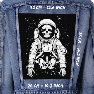 Astronaut Skeleton - Back Patch, Vielseitiger Stil für Jacken, Westen und Flanells, Cosmic Bones, Galactic