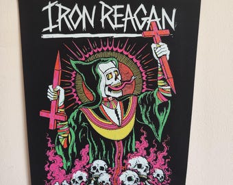 Iron Reagan – Rückenaufnäher für Jacken, Westen, Flanellhemden, Müllabfuhr, Machtrausch, Thrash Metal