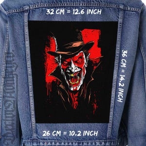 Bloodsucker Canvas Back Patch for Jackets, Vests & Flannels | Sew-On 36x26x32 cm