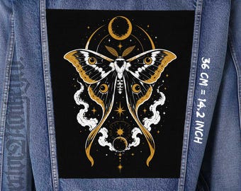 Naszywka z płótna Luna Moth z tyłu na kurtkę, kamizelkę, flanelę