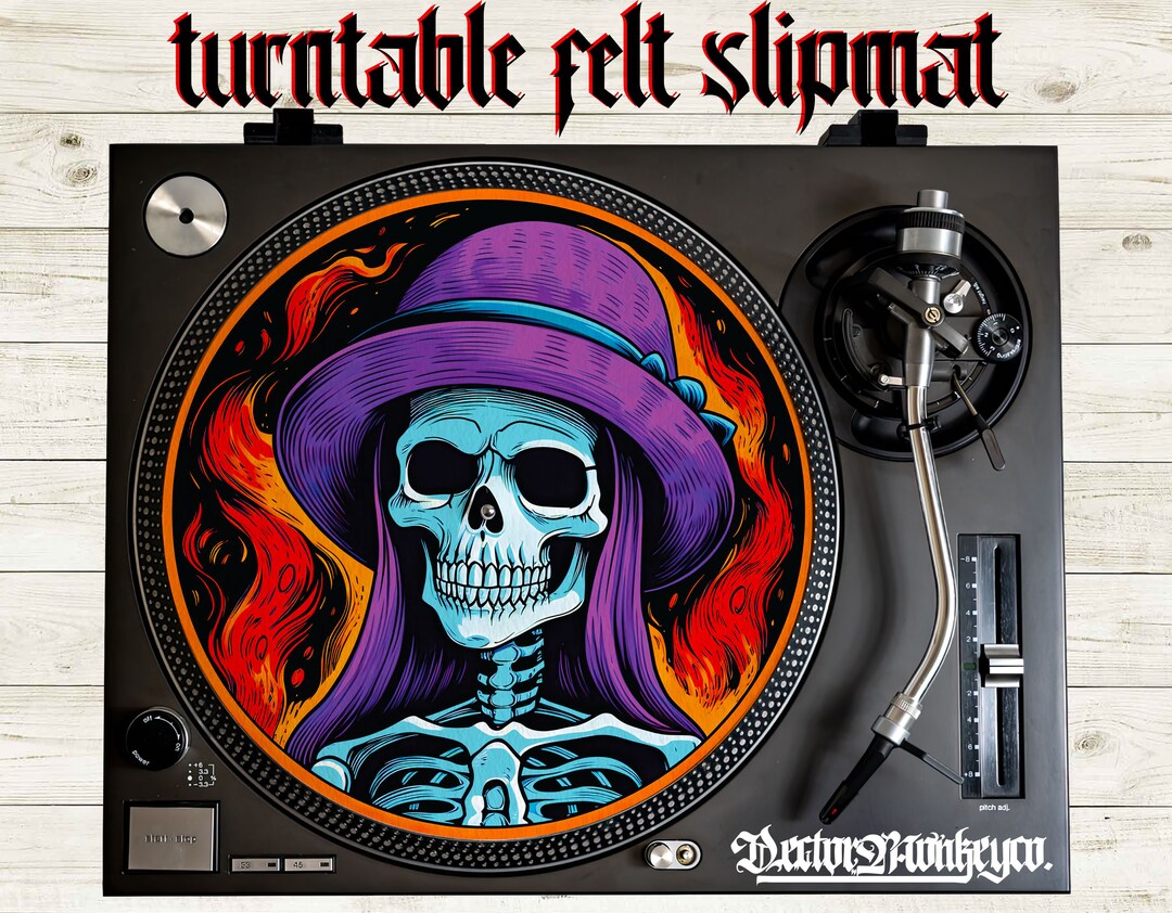 Skeleton Witch,slipmat for Turntable,vinyl Felt Mat,record Player Mat,lpmat,mixdj,best Quality