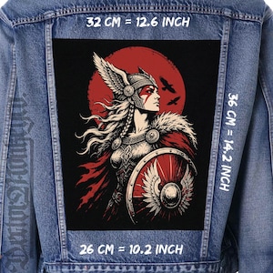 Valkyrie Back Patch Sew On Norse Warrior Jacket Vest Flannel