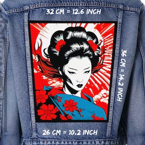 Maiko,Back patch,Backpatch,Patch forJacket,Vest,Geisha,Geigi,Hostess,Japanese,Geiko,Beauty image 1