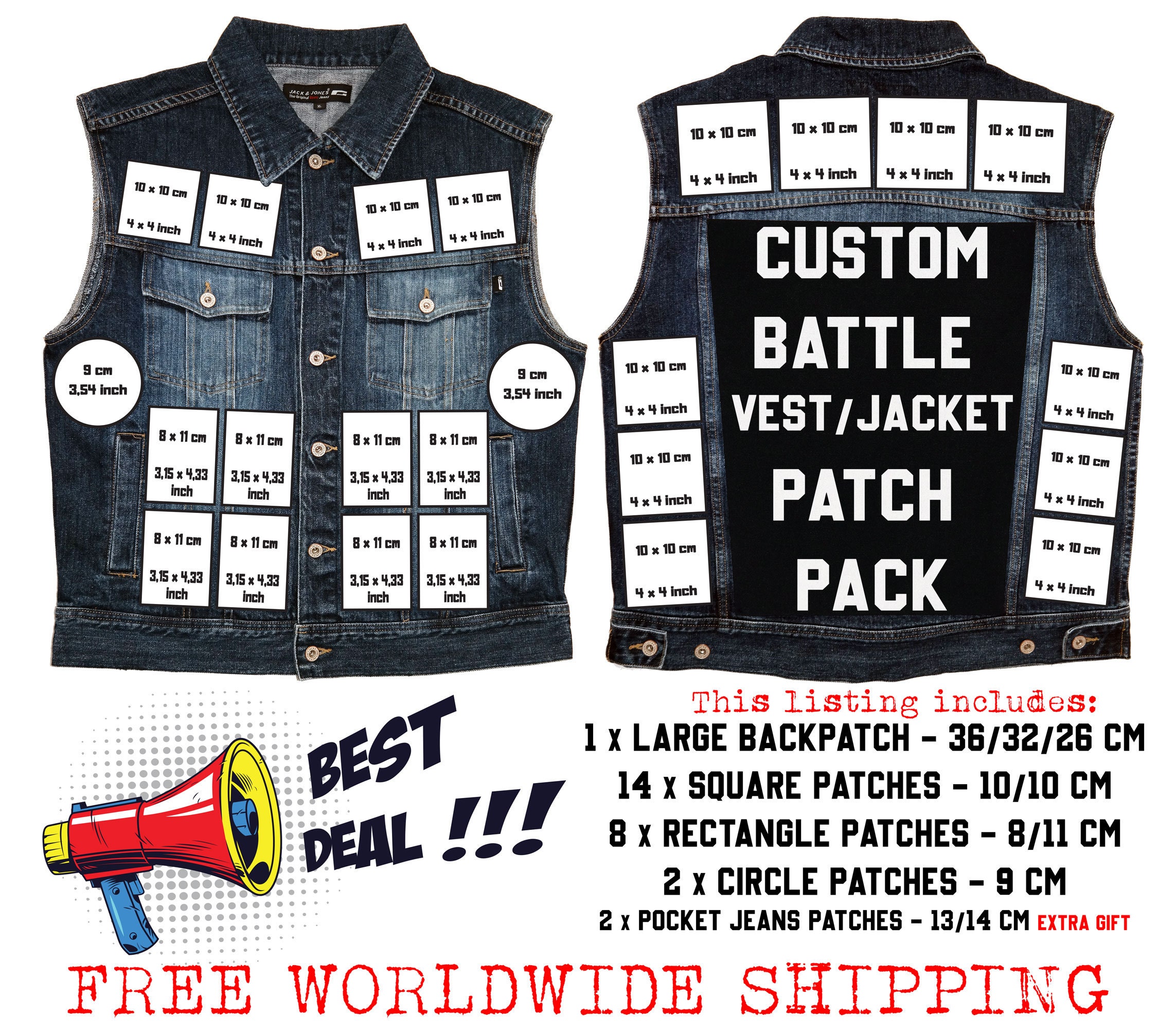 DIY Metal/Punk Vest Various patches/pins Levi - Depop