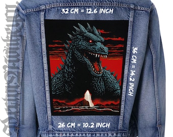 GODzilla Back Patch - Versatile Patch for Jacket and Vest Featuring Kaiju Monster,Beast, Reptilian