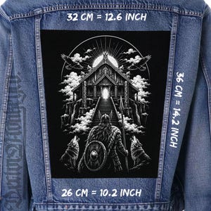 Viking Valhalla Back Patch Sew On Norse Battle Jacket Vest Flannel