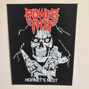 Power Trip - Parche trasero para chaquetas, chalecos, franela, residuos municipales, thrash metal