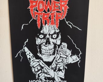 Power Trip – Rückenaufnäher für Jacken, Westen, Flanellhemden, Müllabfuhr, Thrash Metal