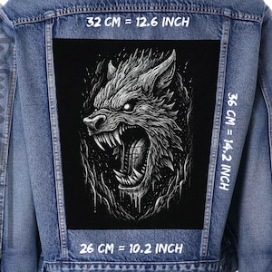 Fenrir 3,Back patch,Backpatch,black canvas,Jacket patch,Ragnarok,Odin,Viking,Norse mythology,Wolf