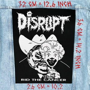 Disrupt - rid the cancer Back Patch, Backpatch Jacket Vest Flannel, crust punk hc