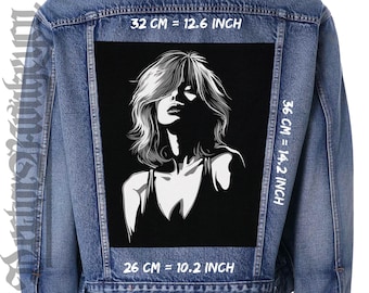 Glamorous Girl Back Patch - Sensual Beauty Design for Jackets, Vests, and Flannel Shirts