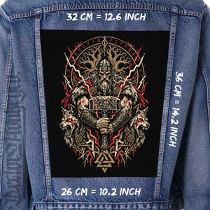 Patch de Guerreiro Viking para Costas, Estilo Nórdico, para Costurar em Jaqueta de Lona