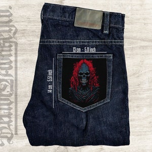 Dark and Heavy,Pocket patch,Denim jeans,Cotton canvas,Patch for jeans,Sew On,metal,punk,rock