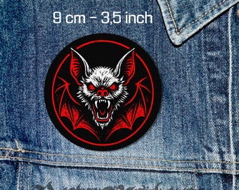 Vampire Bat Patch: Sew-On Horror Badge, Goth Punk Style