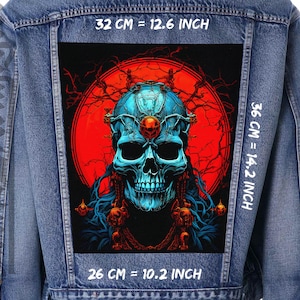 The Creeper,Back patch,Backpatch,black canvas,Jacket patch,Skull,Horror,Blood moon,The Witcher