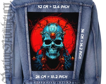 The Creeper,Back patch,Backpatch,black canvas,Jacket patch,Skull,Horror,Blood moon,The Witcher