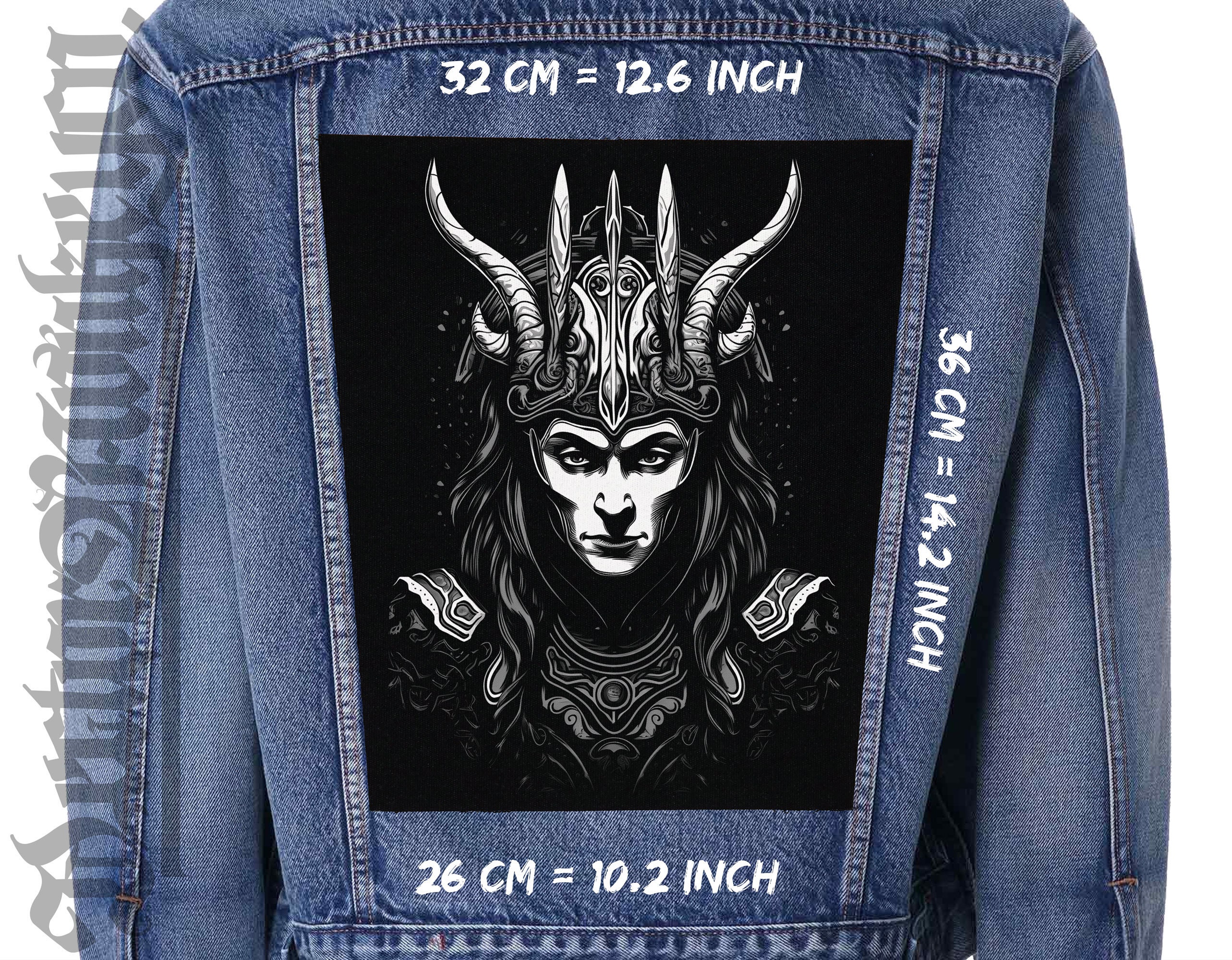 Loki,Back patch,Backpatch,black canvas,Jacket patch,Ragnarok,Odin,Viking,Norse mythology,Asgard