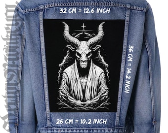 Baphomet,Back patch,Backpatch,Patch forJacket,Vest,Black Goat,Lucifer,Devil,Dark deity