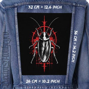 Gothic Cockroach Back Patch Occult Jacket Vest Canvas Patch Sew On