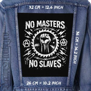No Masters No Slaves Achterop naaien punkjack vest flanel